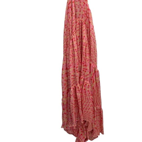 NWT MISA Los Angeles $510 Dalia Cutout Halter Chiffon Maxi Dress in Septima Geo - Picture 5 of 8